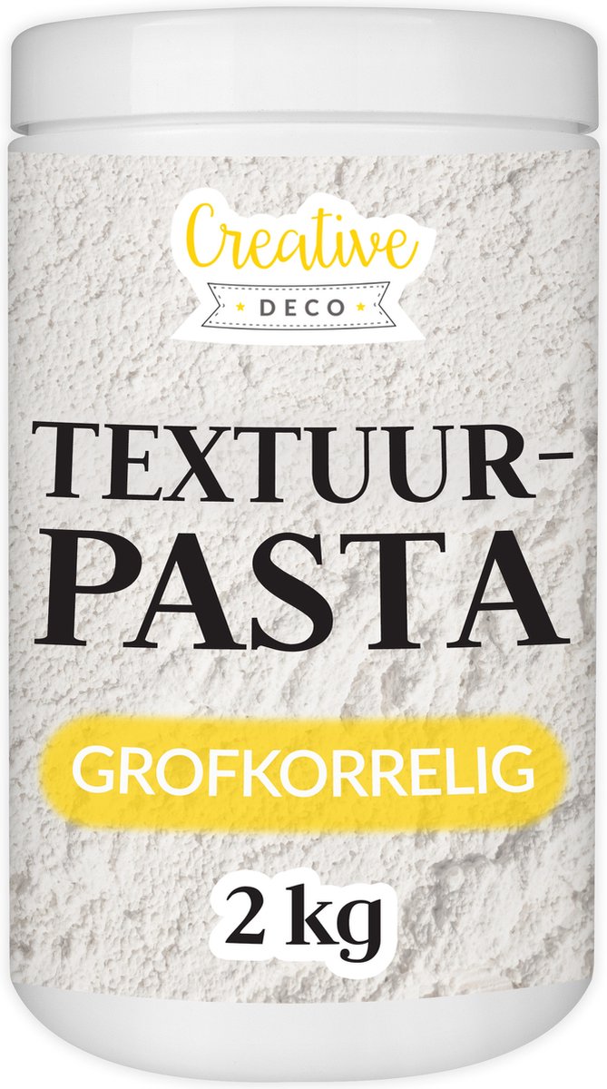 Creative Deco Structuurpasta voor Acrylverf 2kg Wit | Grobkörnige structuur pasta voor Kunstprojecten voor Acrylverf Eenvoudig te Gebruiken met een Spatel Voor 3D-effecten, Structuren, Texturen